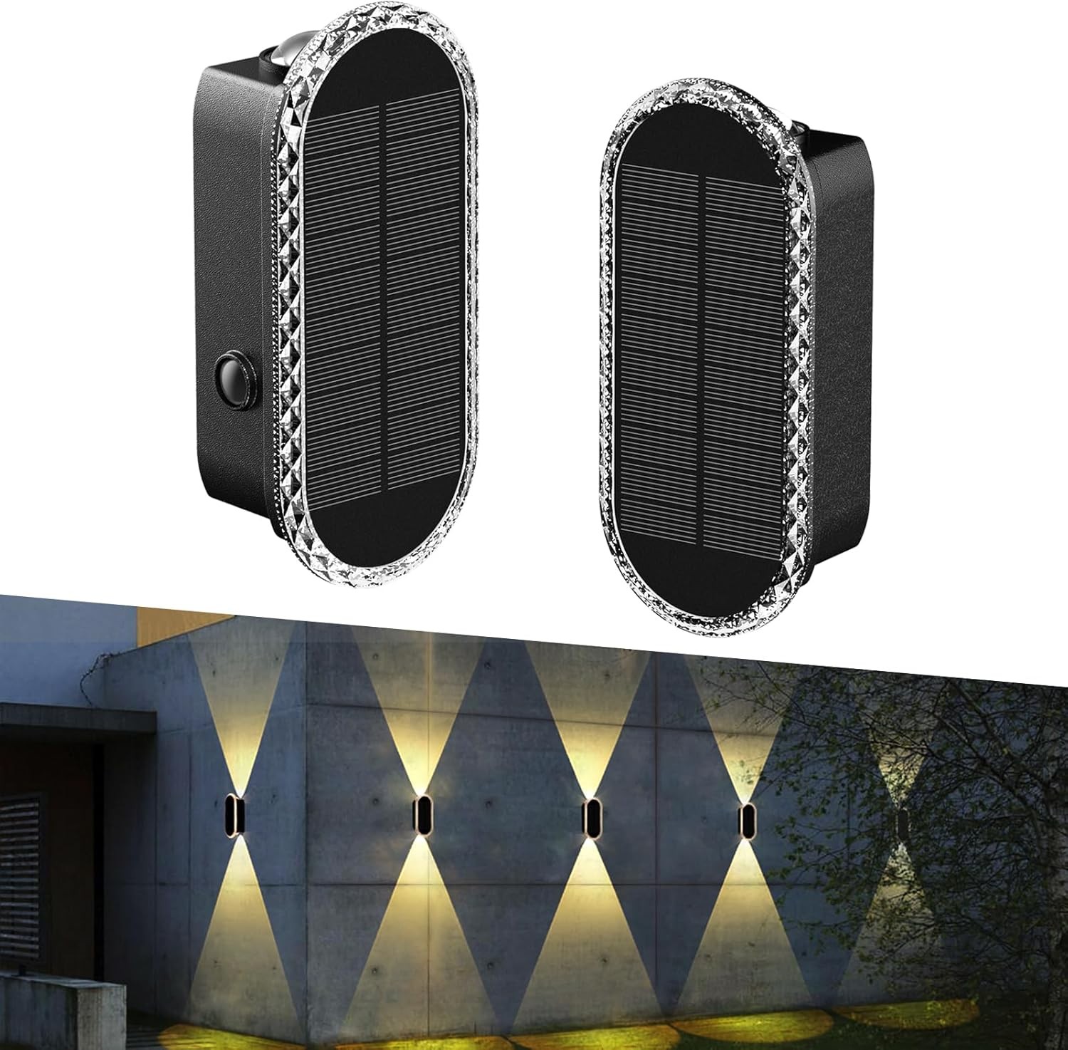 2/4/6/8 Pack Solar Fence Lights Outdoor 3000K/4000K/6000K 3 Modes Waterproof