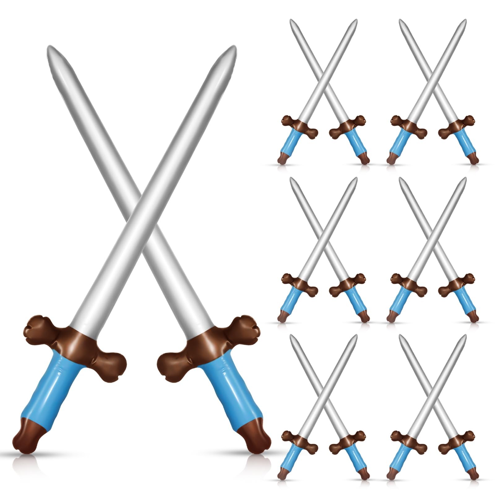 CANIPHA 12Pcs Inflatable Pirate Swords Set, 24In 24 Inches, Blue, Black, Red