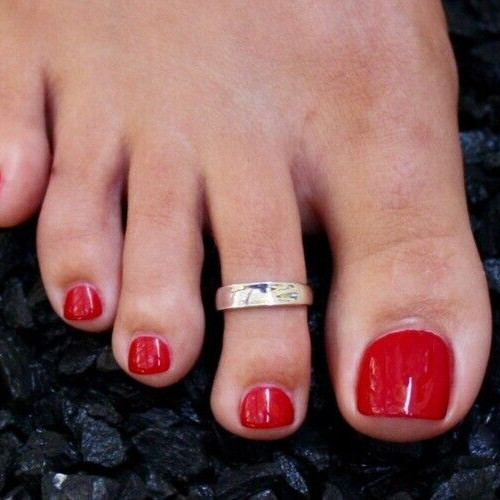 Daily Use For Women's Solid Metal Adjustable Toe Ring White Gold Plated Silver