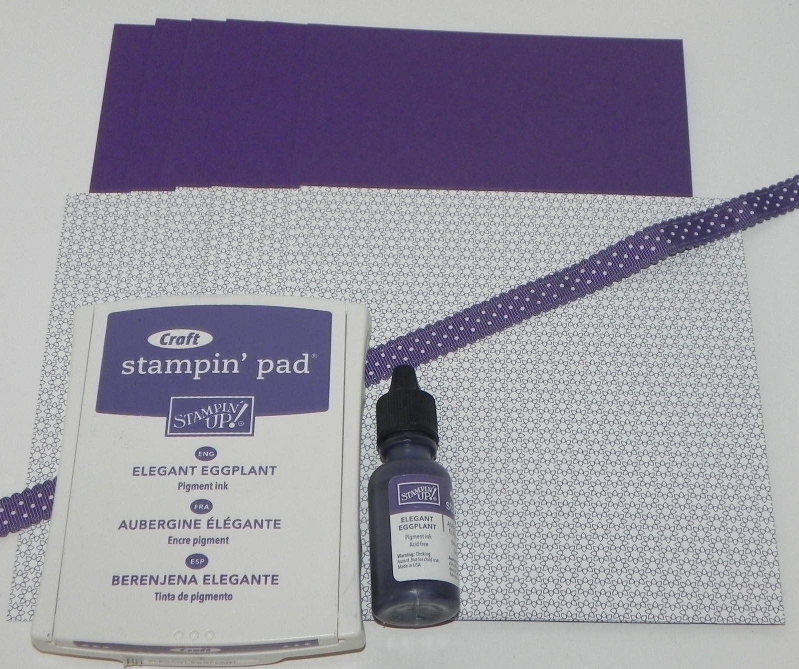 ELEGANT EGGPLANT CRAFT INK PAD REFILL 6X6 DESIGNER PAPER CARDSTOCK STAMPIN UP