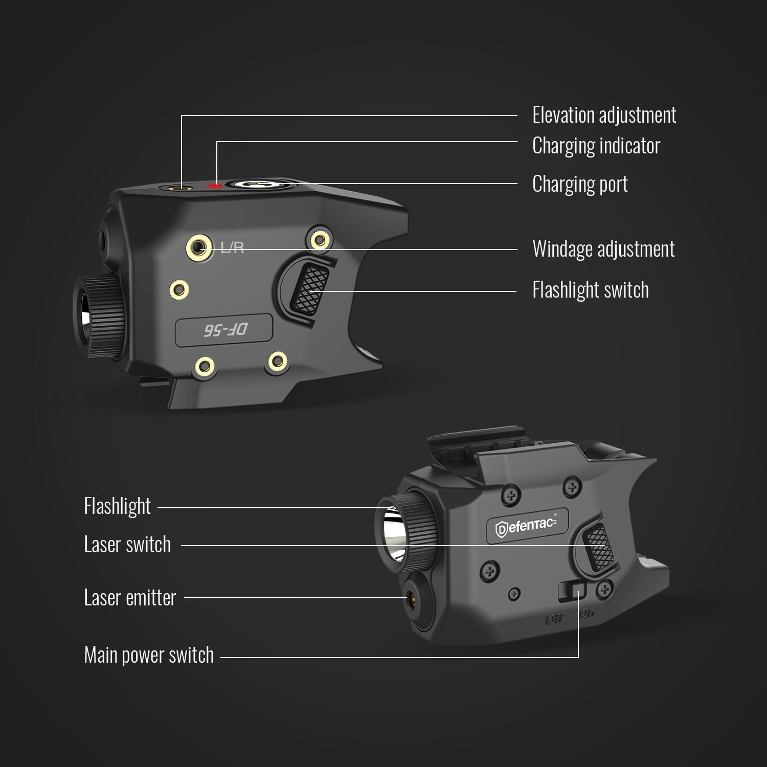 600 Lumens Pistol Light Laser Combo Is Compatible with Hellcat 3 Inch Micro-Comp