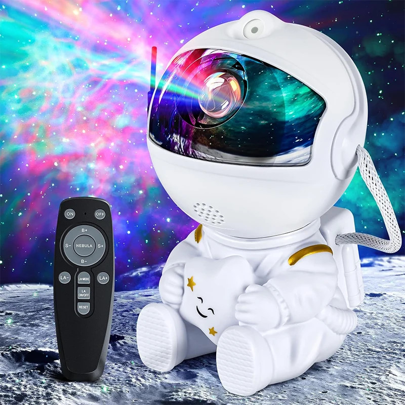 White Astronaut Galaxy Night Projector with Stars