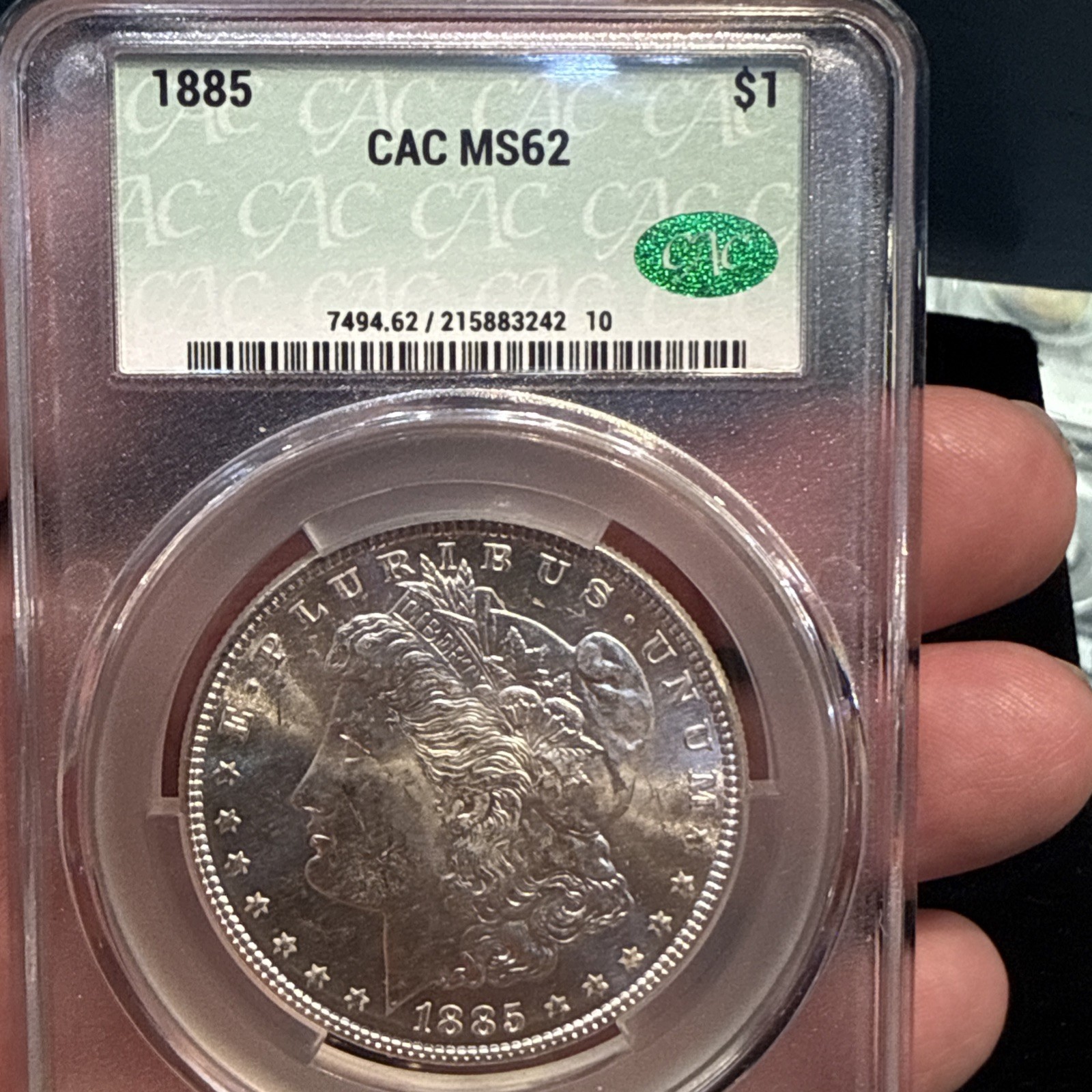 1885 P CAC MS62 Morgan Silver Dollar