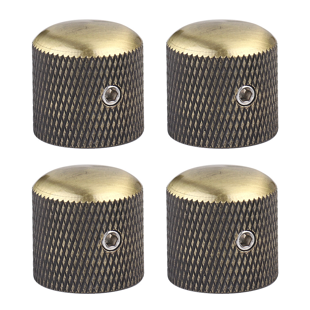 4x Metal Guitar/Bass Knobs Dome Tone Volume Control Knob w/Hexagon Wrench Bronze