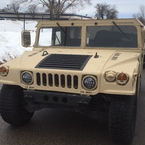 Military Headlight PAIR Black-Bezel Plug & Play M998 HUMVEE M1045A2