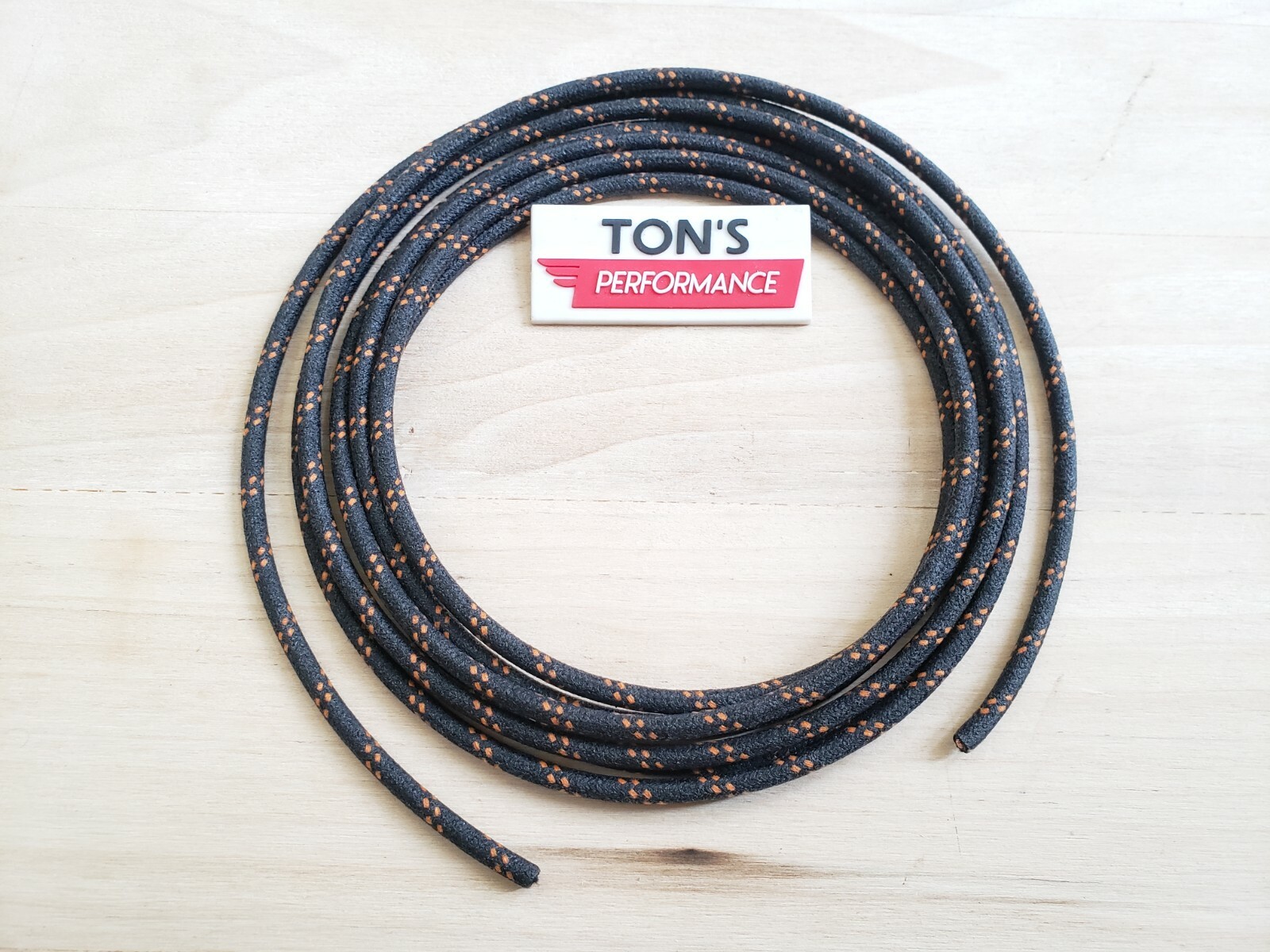 10 feet Vintage Braided Cloth Covered Primary Wire 12 gauge 12g ga Black Orange