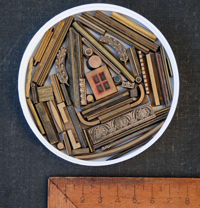 Lot of brass ornaments lines bookbinding gilding bookbinder leather Art Nouveau: