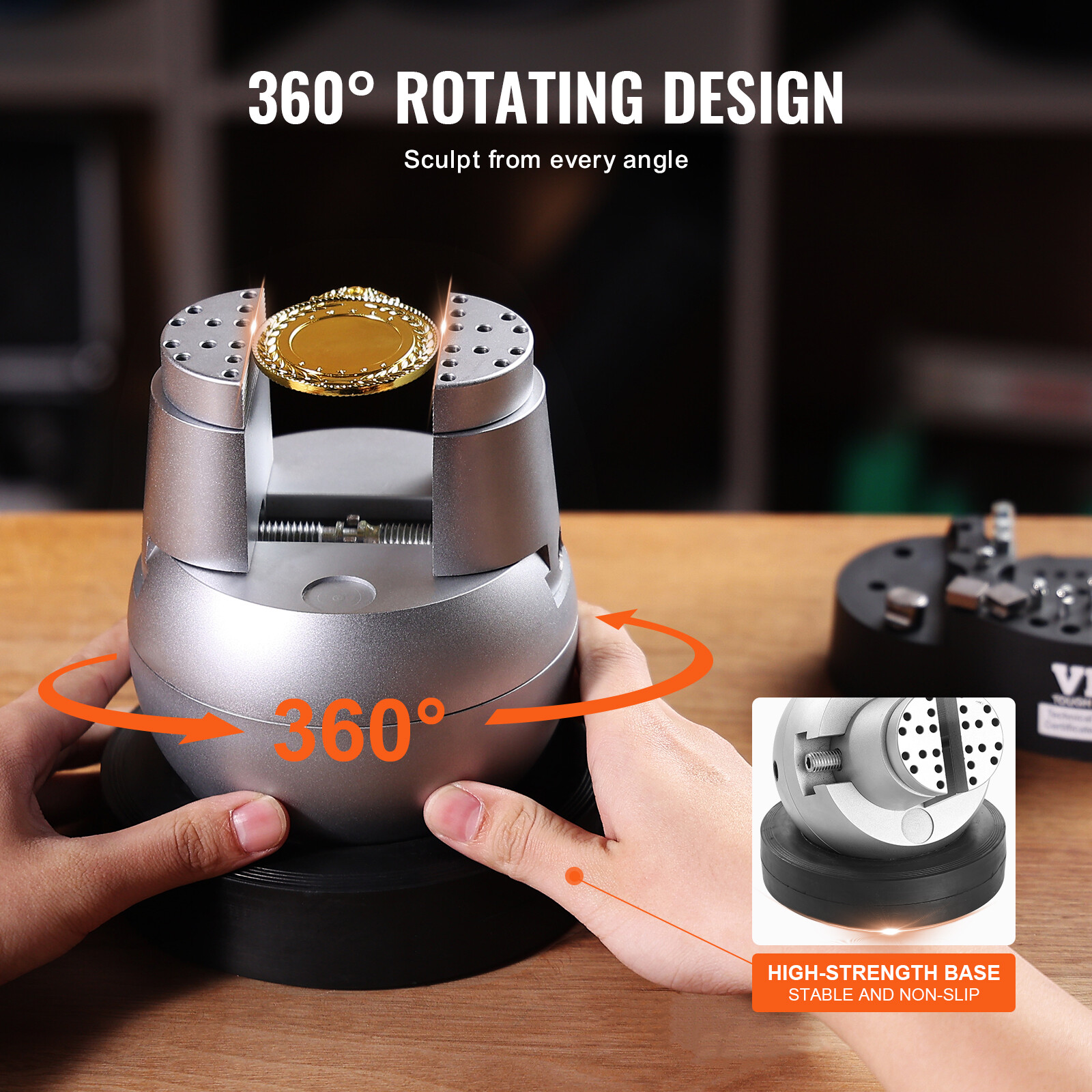 Ball Vise 5" Engraving Setting Tool 360° Rotation Engraving Block Vise