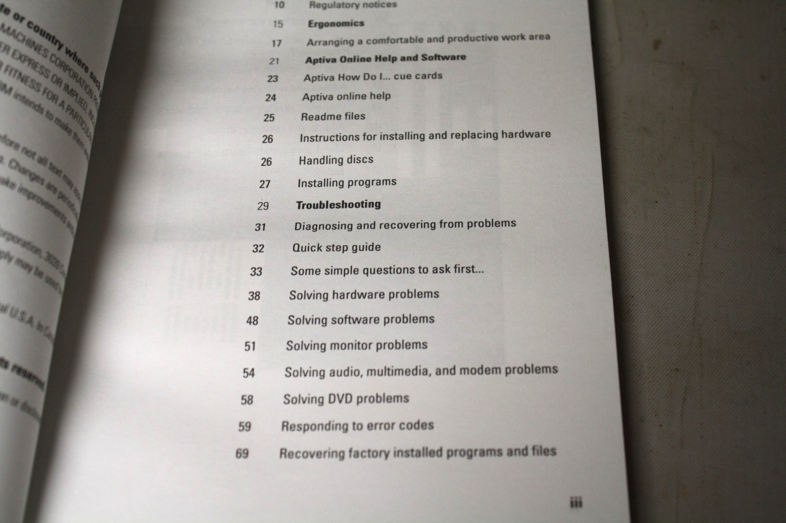 Vintage IBM Aptiva PC Reference Guide ~ Troubleshooting ~ Information ~ Help