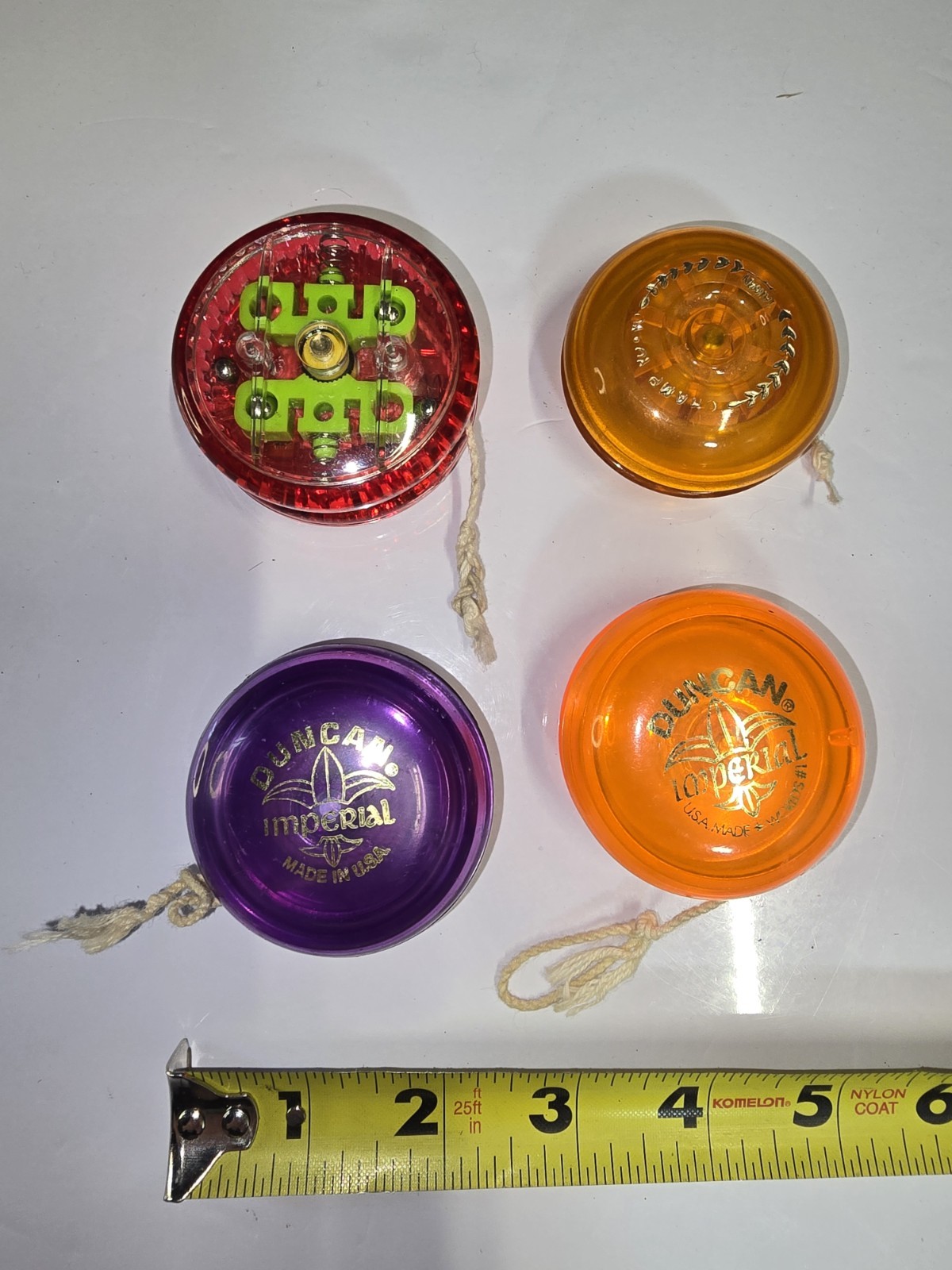 Vintage Lot of 4 Yo-Yo's, 2 x Duncan Imperials, 1 x Champ Japan, 1 x lighted