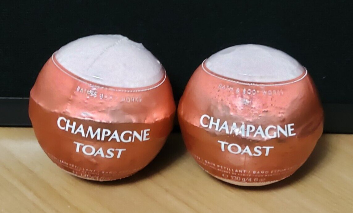 Bath & Body Works CHAMPAGNE TOAST Bath Fizzy Bombs (set of 2) - NEW