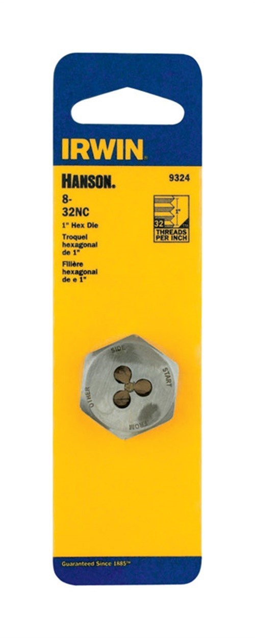 Irwin Hanson SAE 8-32 Hexagon Die