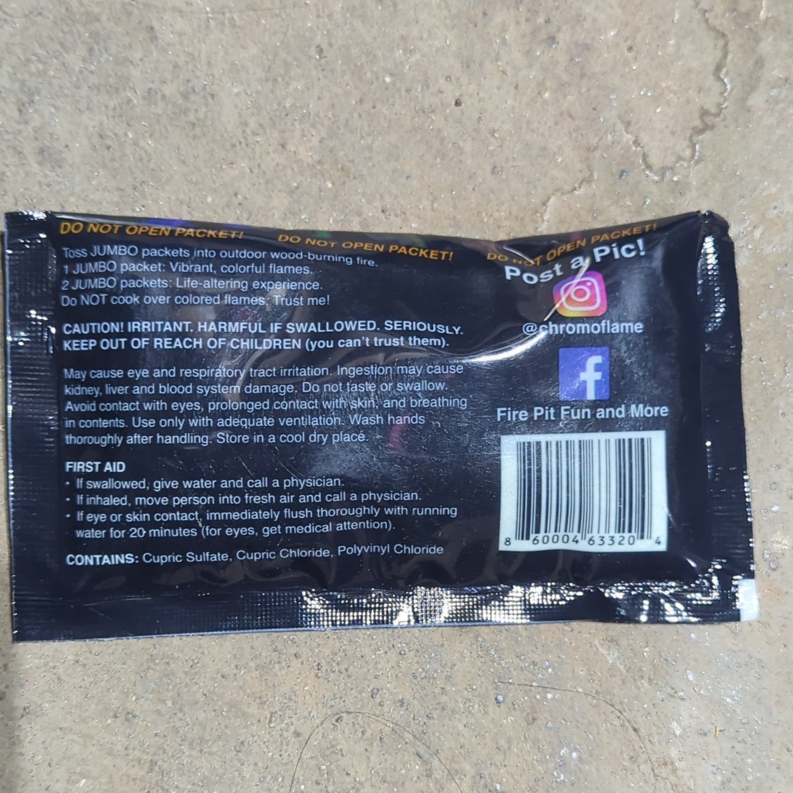 Chromo Flame Jumbo Fire Color Changing Packets 40 Pack Camping