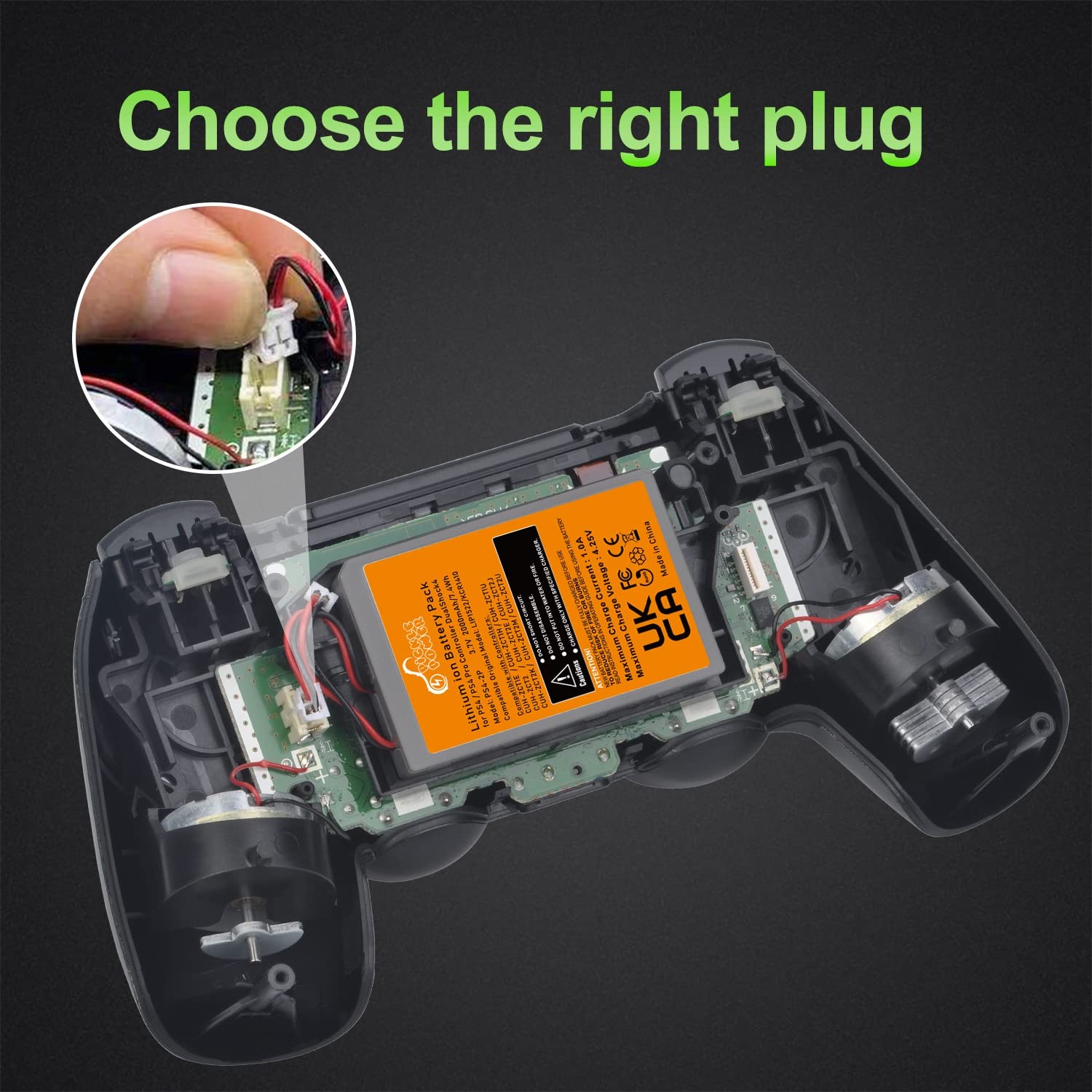 2 Pack 2000mAh PS4 Controller Battery Replacement for Sony PS4/PS4 Pro/PS4 Sl...