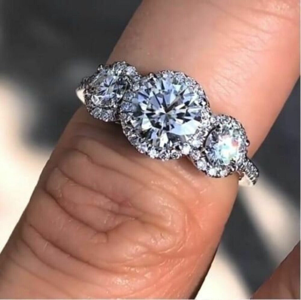 2.50 Ct Round Cut Lab-Created White Diamond Wedding Ring 925 Sterling Silver