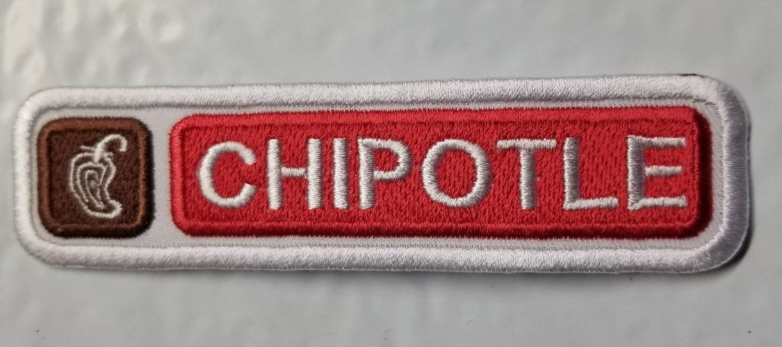 CHIPOTLE Mexican Grill Embroidered Patch worldwide shipping approx 1X4.5"