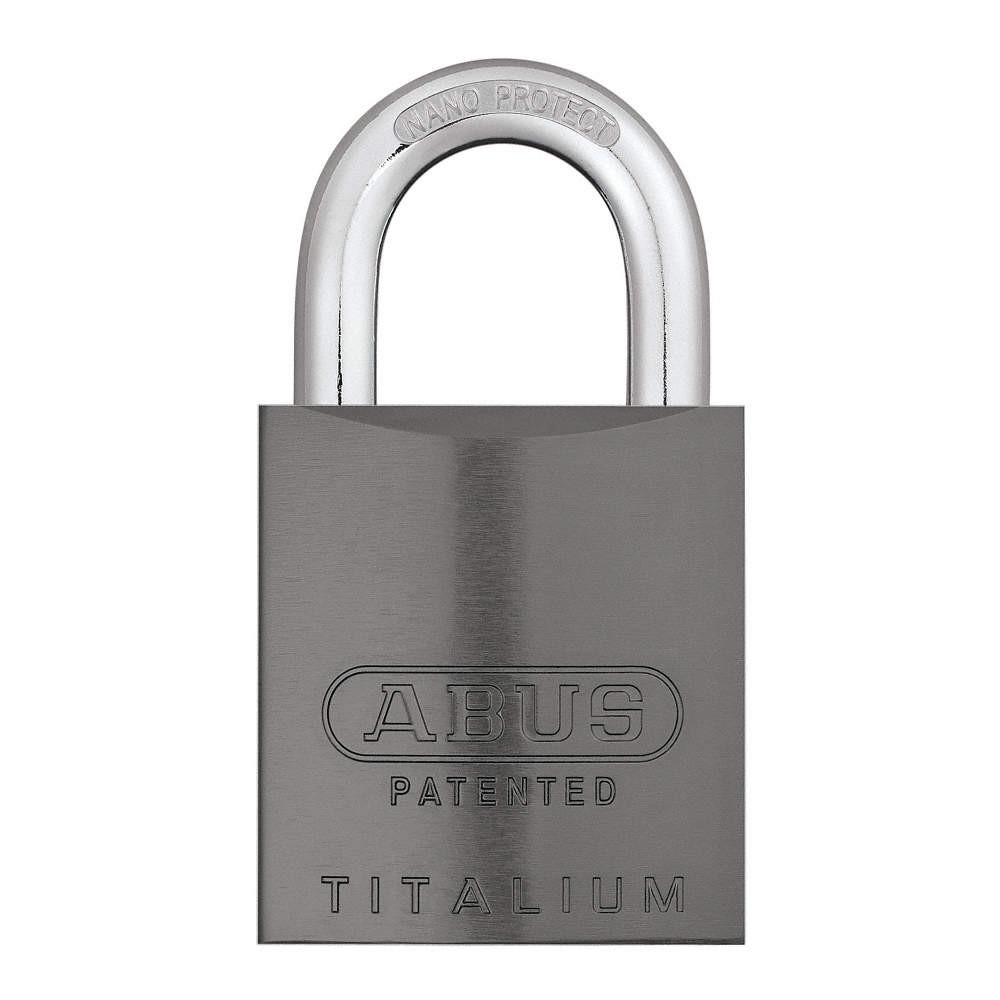 ABUS 83AL-IC/40 Titanium Keyed Padlock, 29/32 in,Rectangle,Black 14J879