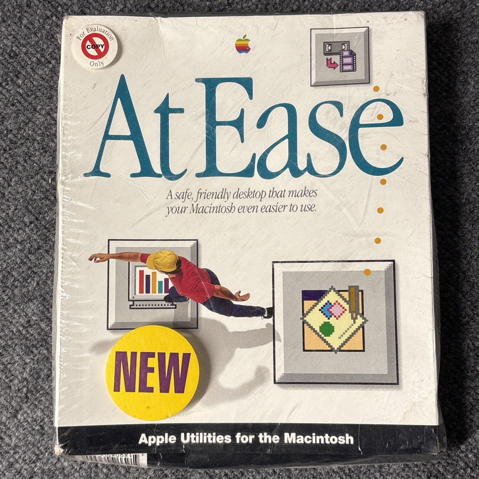 Apple At Ease 1992 Utilities For The Macintosh Evaluation Copy M1436LL/A SEALED