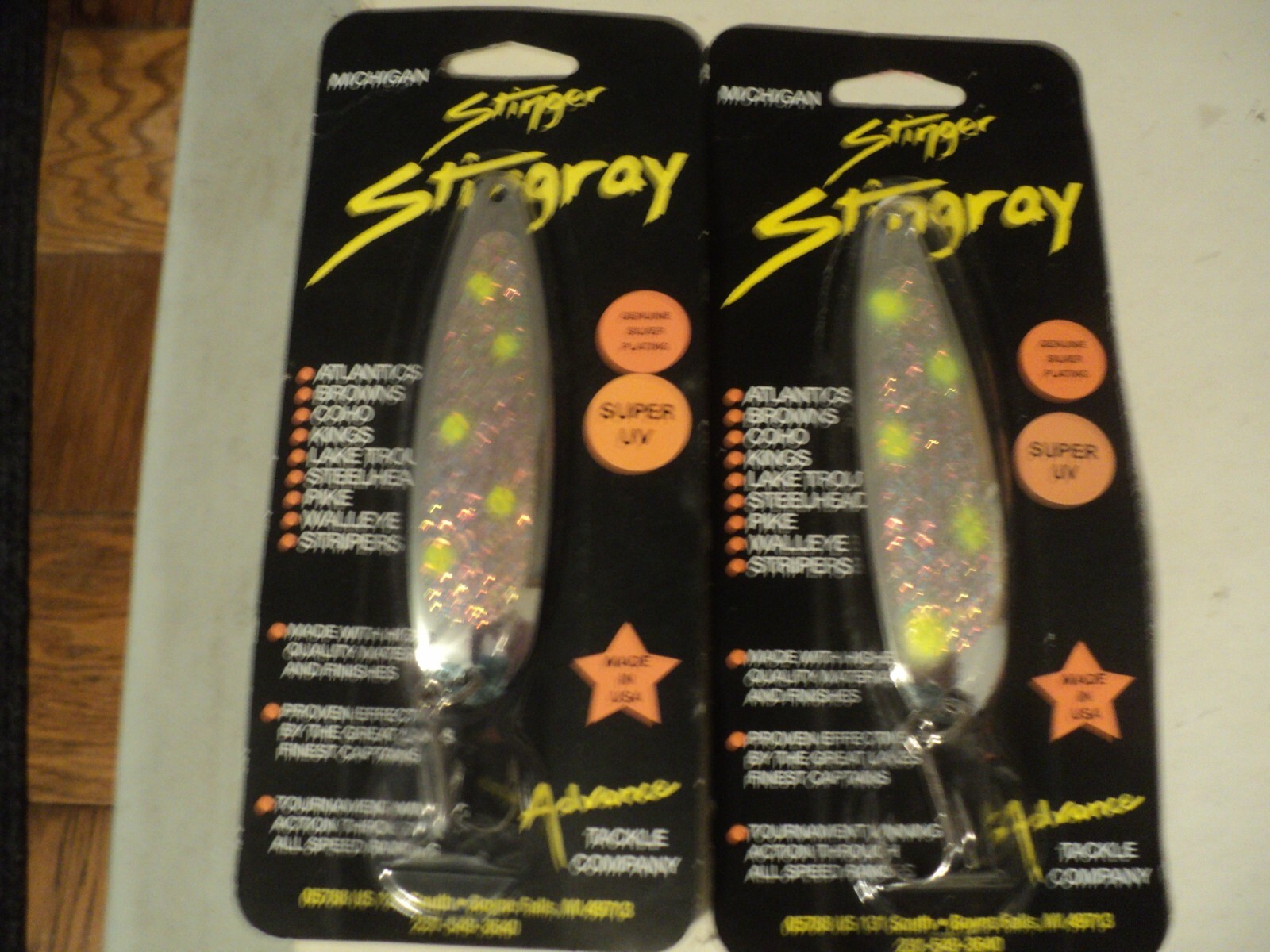 2 - MICHIGAN STINGER STINGRAY SPOONS (UV ICEE) NIP