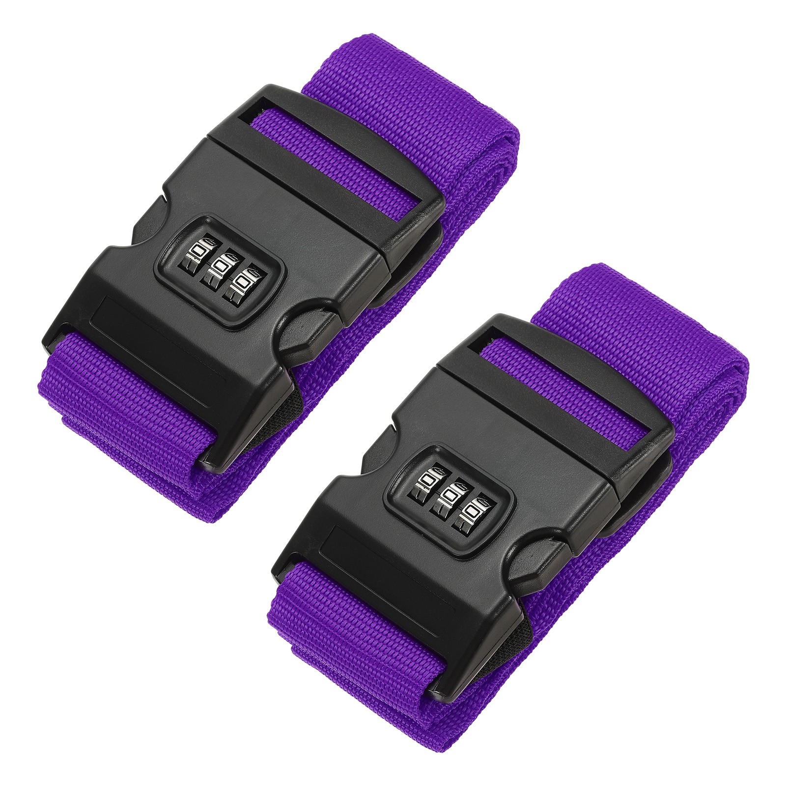 2pcs, Luggage Straps with Combination Lock TSA Approved Purple