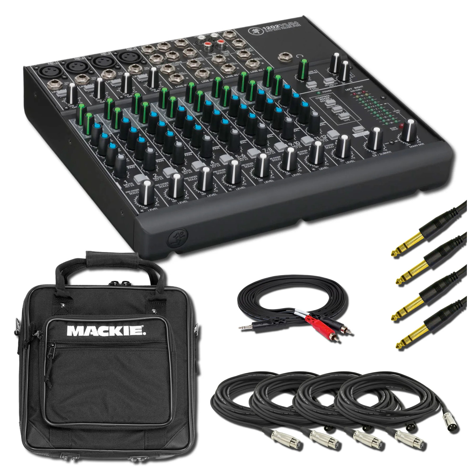 Mackie 1202VLZ4 12-Channel Mixer with Mixer Bag and Essential Cables