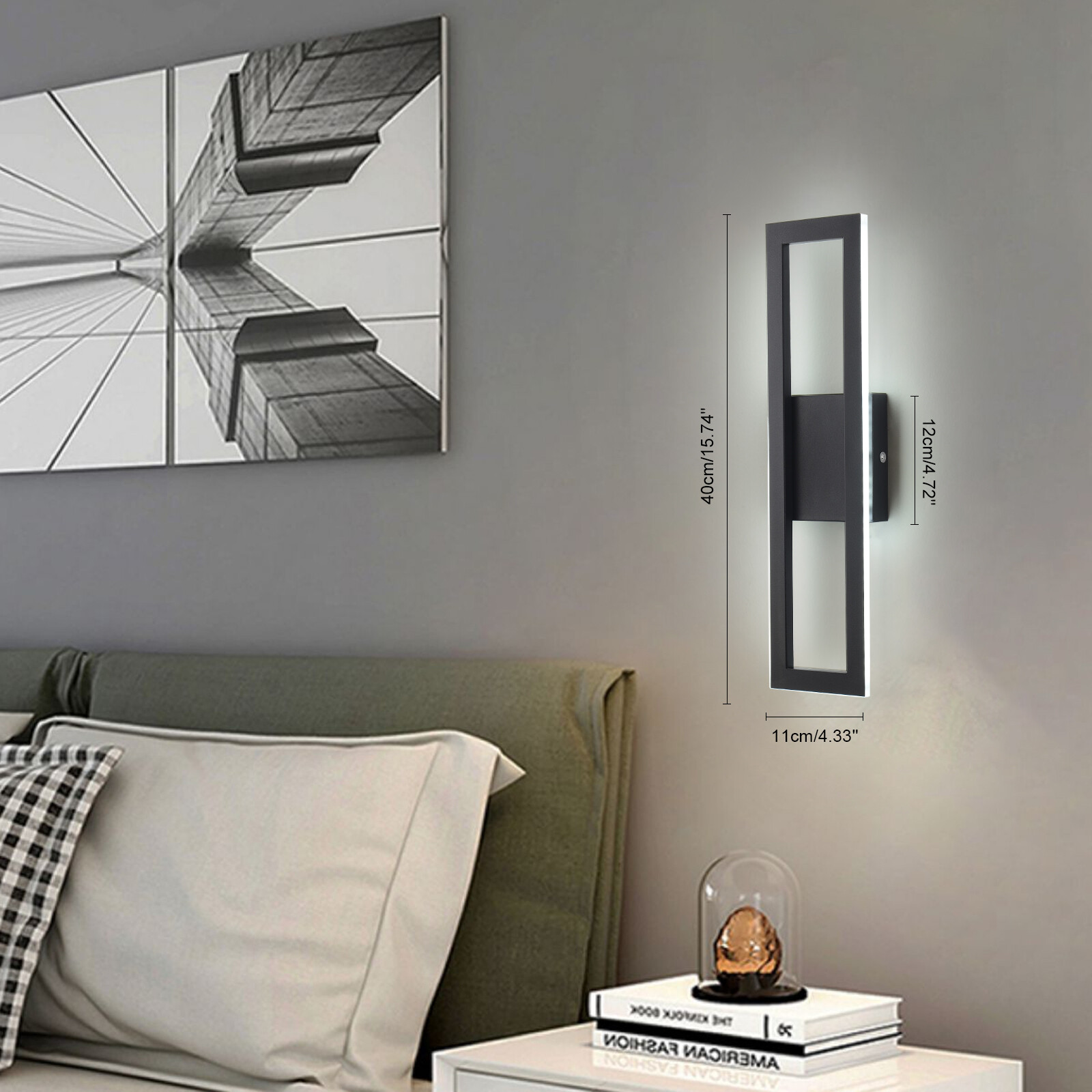 LED Wall Light Indoor Cube Modern Bedroom Living Room Wall Sconce Lamp Dimmable