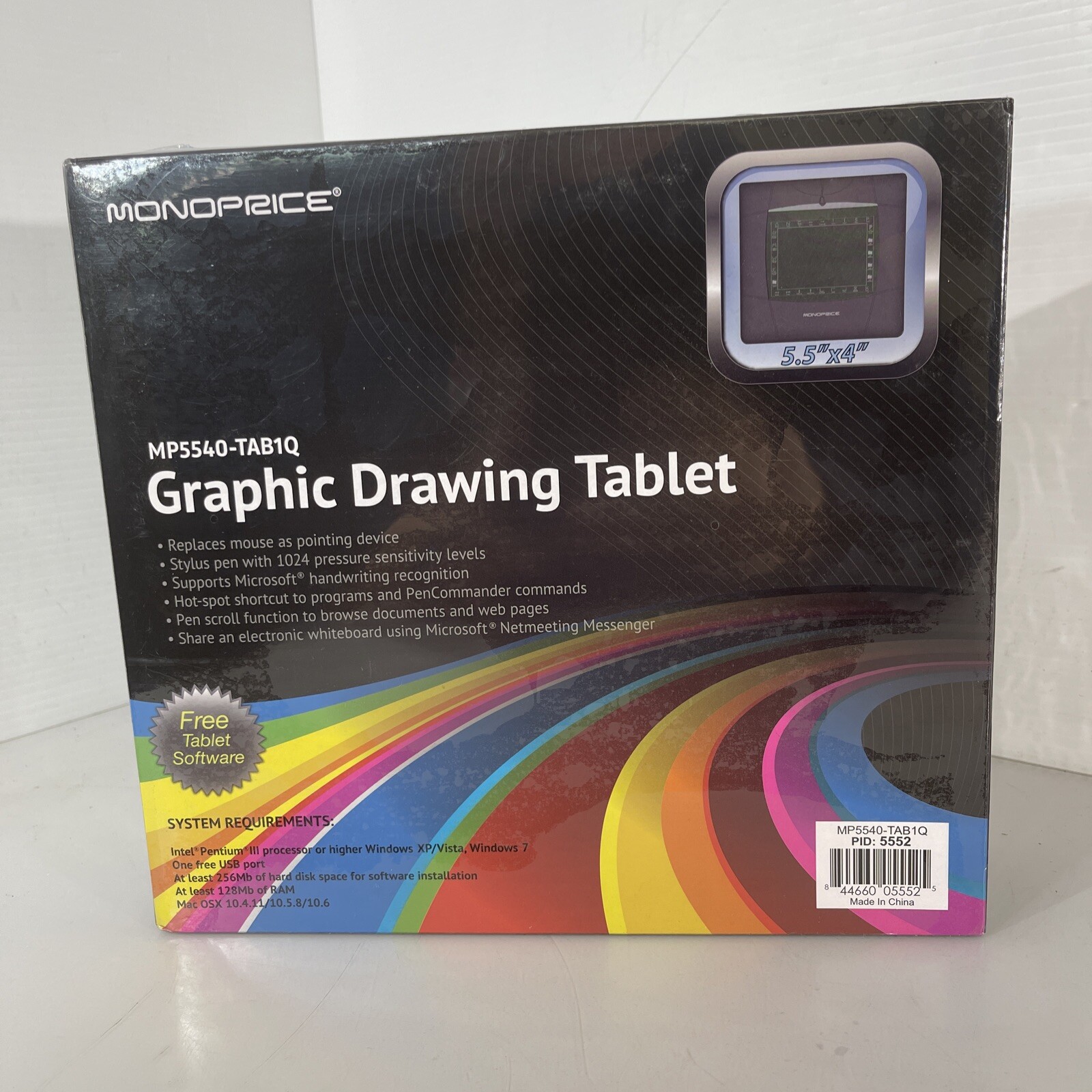 MONOPRICE MP5540-TAB1Q GRAPHIC DRAWING TABLET 5.5"x4"