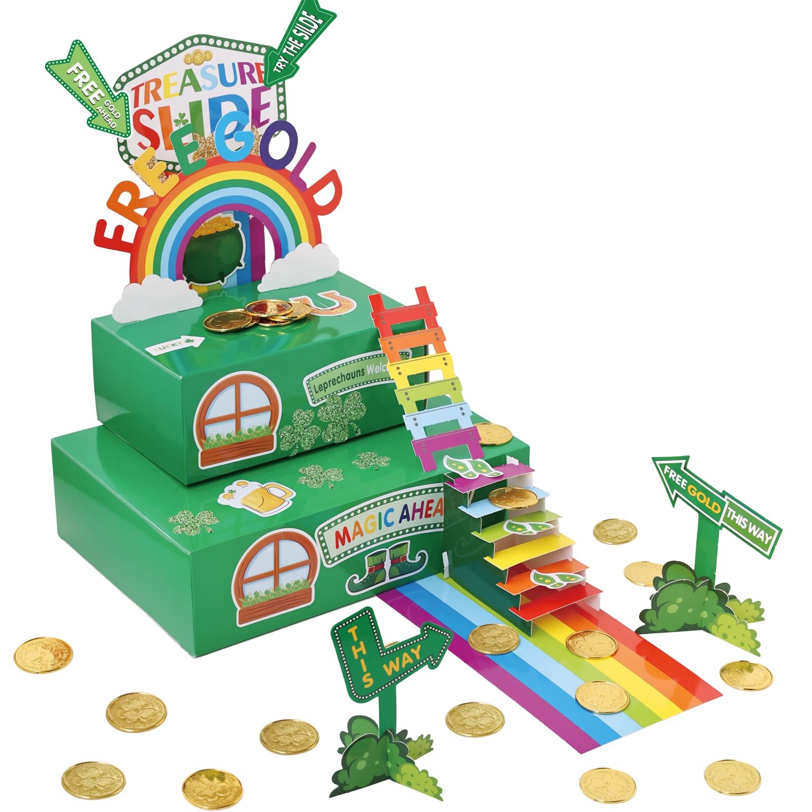 Aozer St. Patrick's Day Leprechaun Trap Kit for 11.1 x 11.3 inches, Colorful