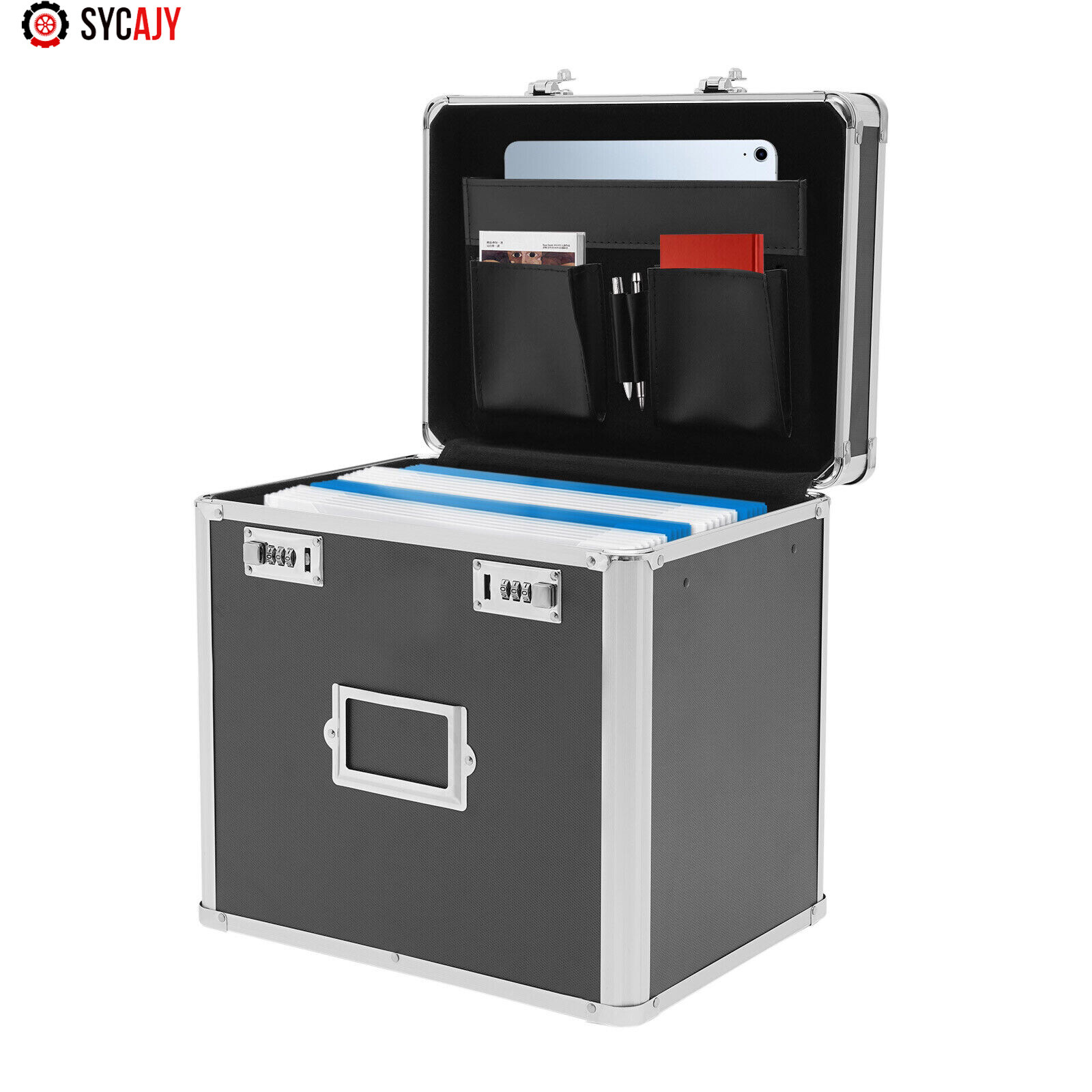 Fireproof Document File Organizer Box Storage Filing Cabinet Safe Portable Box