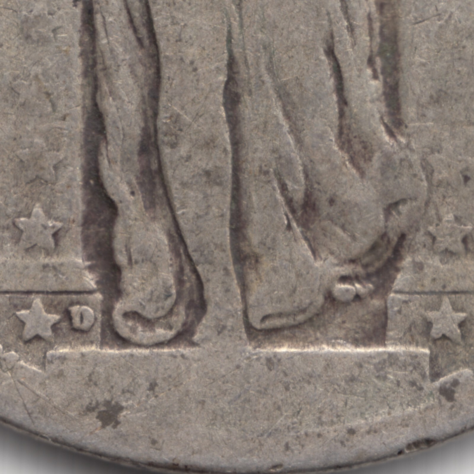 1917 D Type 1 Standing Liberty Quarter, AG-G