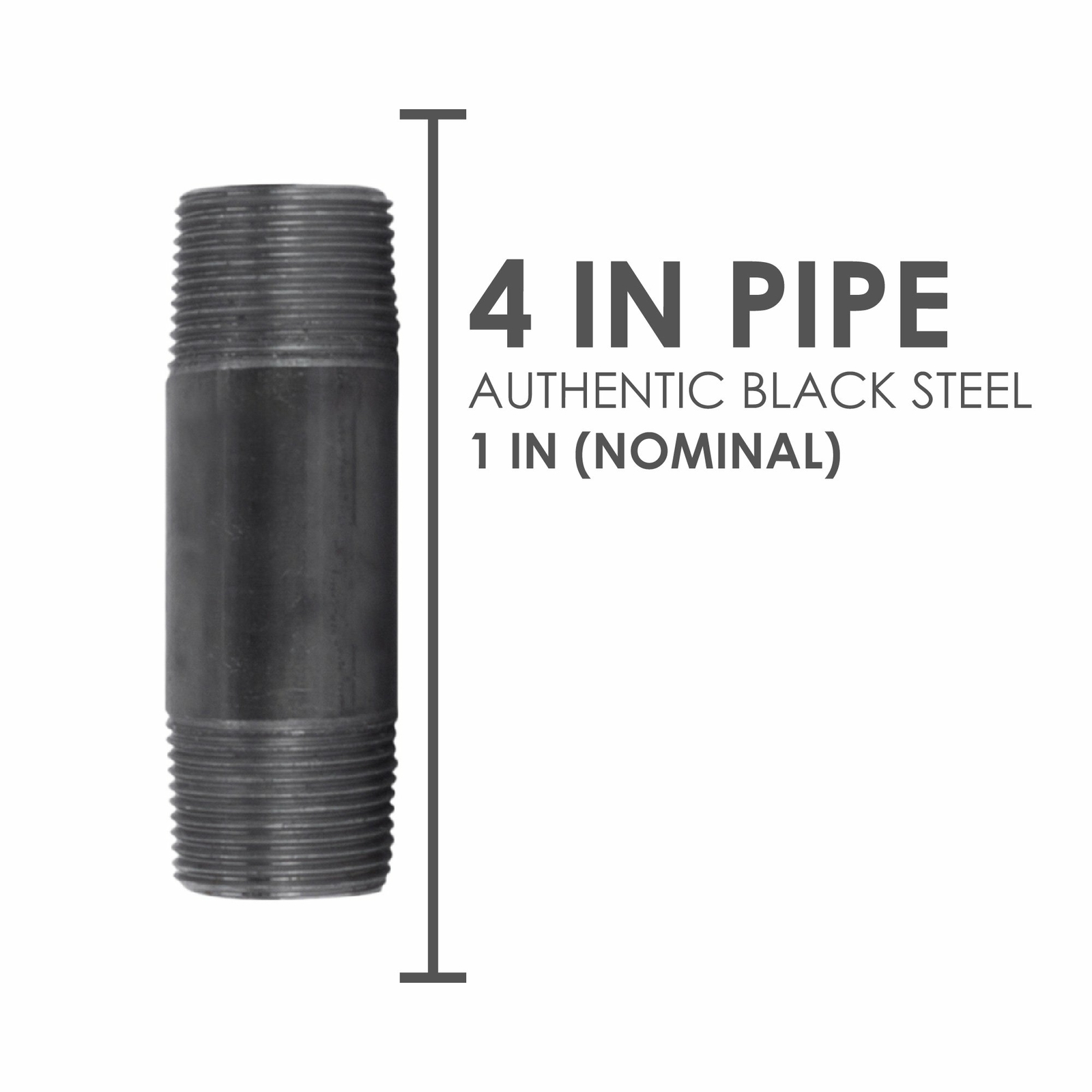 1 in. X 24 in. Black Pipe 4 Pack