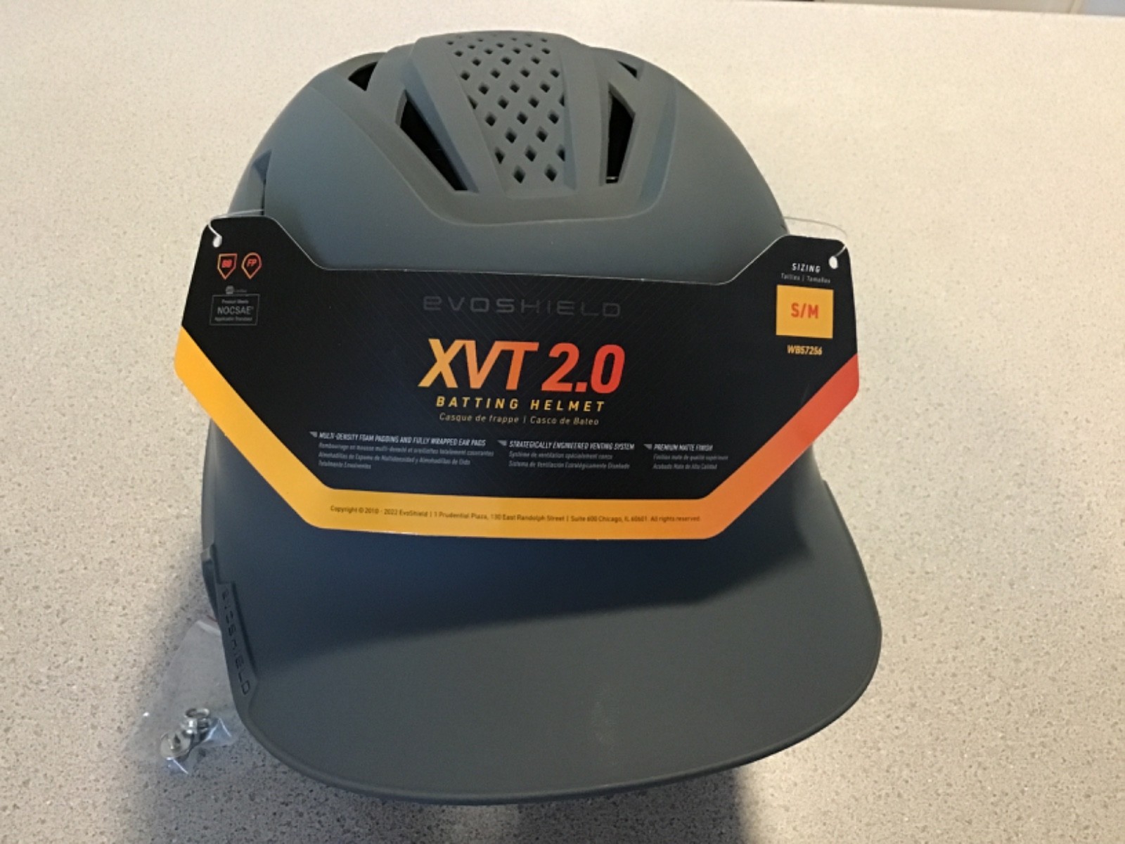 EVOSHIELD XVT 2.0 Batting Helmet   WB57256  S/M   Charcoal