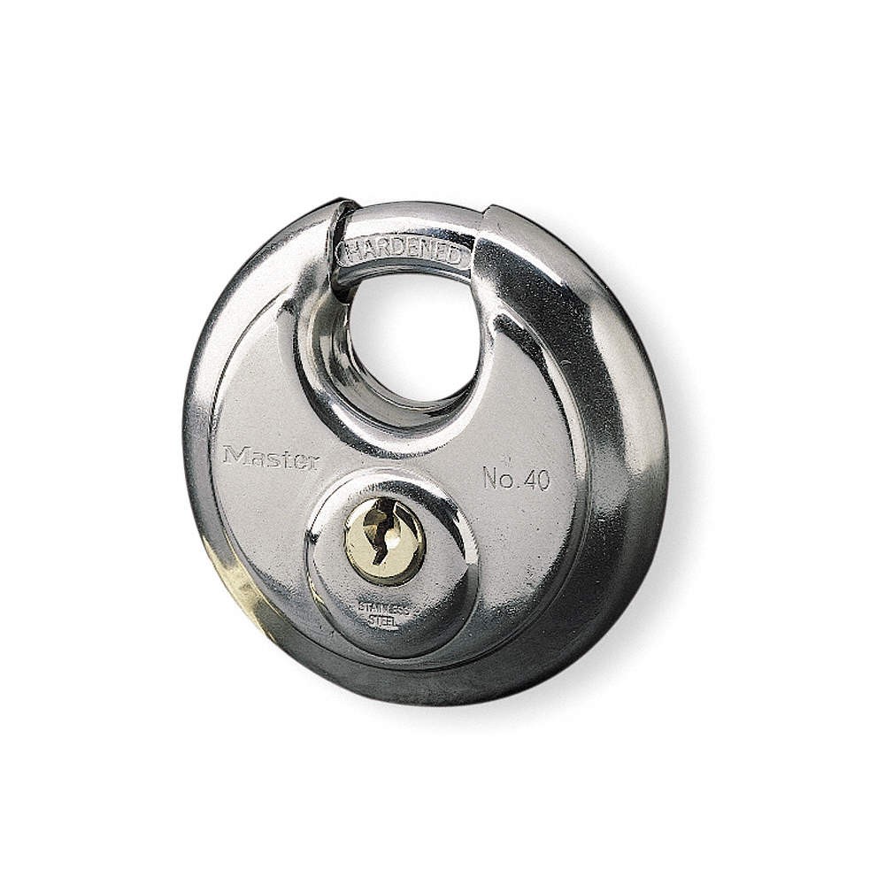 MASTER LOCK 40KAD Keyed Padlock, 3/4 in,Round,Silver 4YH18