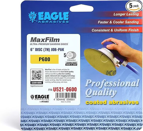 Eagle Abrasives 6” MaxFilm S-Tack Discs 7/H