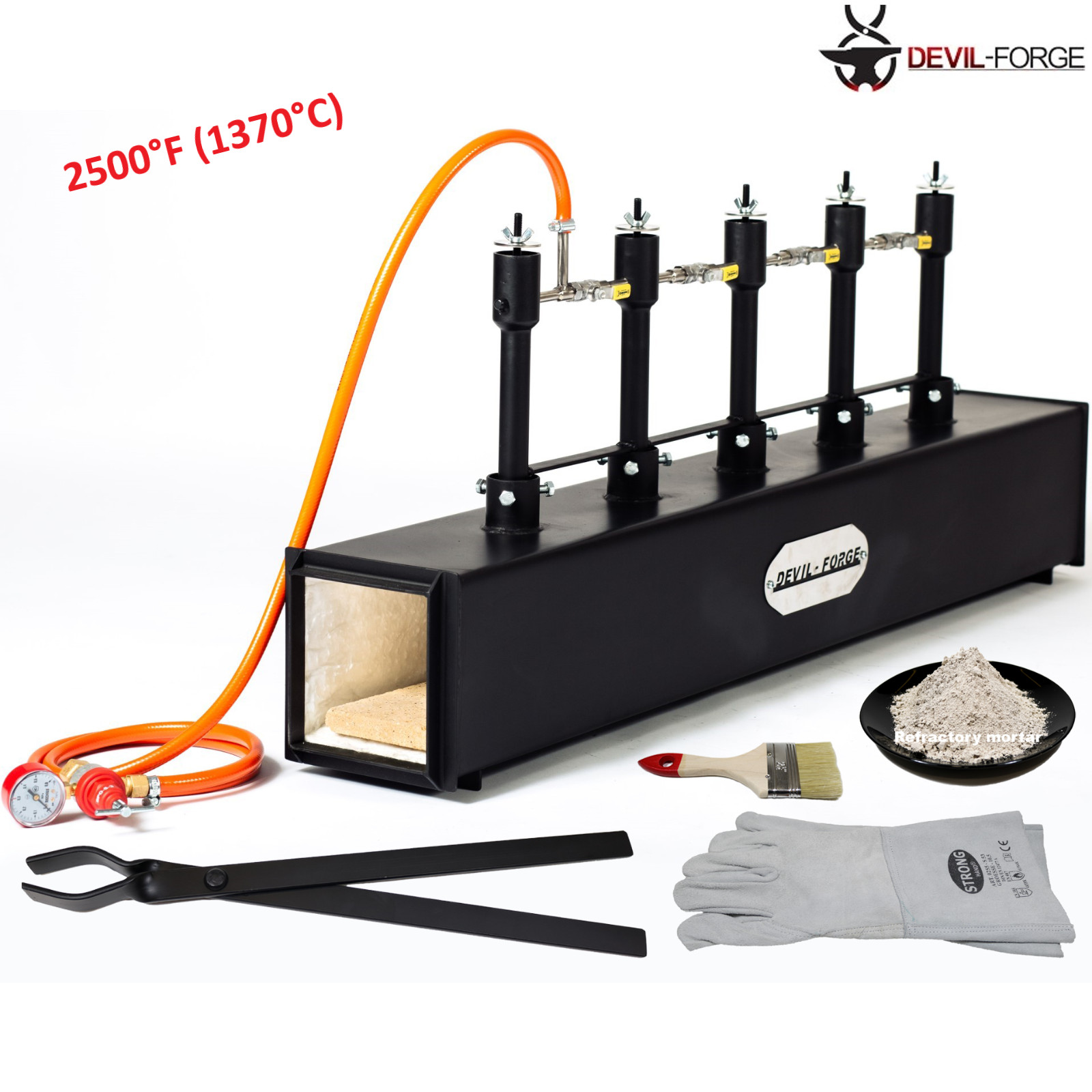 DEVIL-FORGE DFPROF5 Gas Propane Forge Farrier Burner Furnace +Tongs USA (NEW)