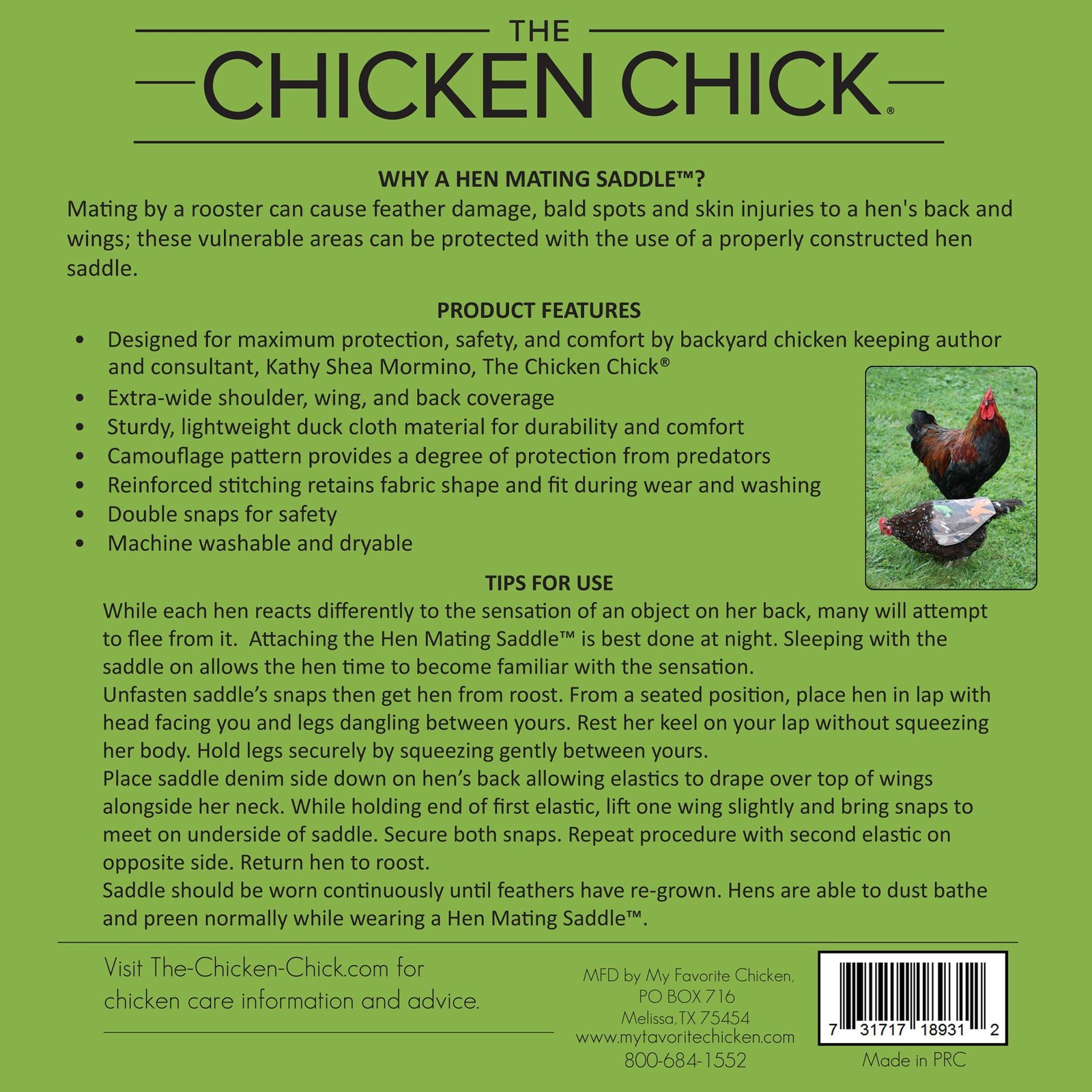 ® Hen Mating Saddle Standard…