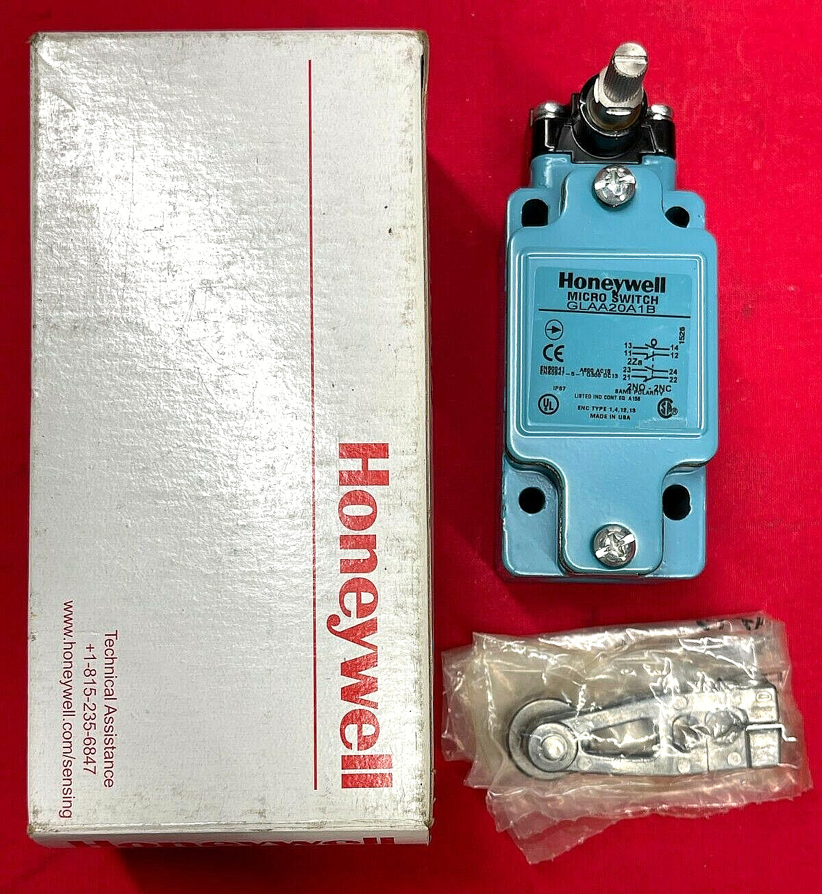 HONEYWELL MICRO SWITCH M/N: GLAA20A1B 600VAC  2NO & 2NC SAME POLARITY