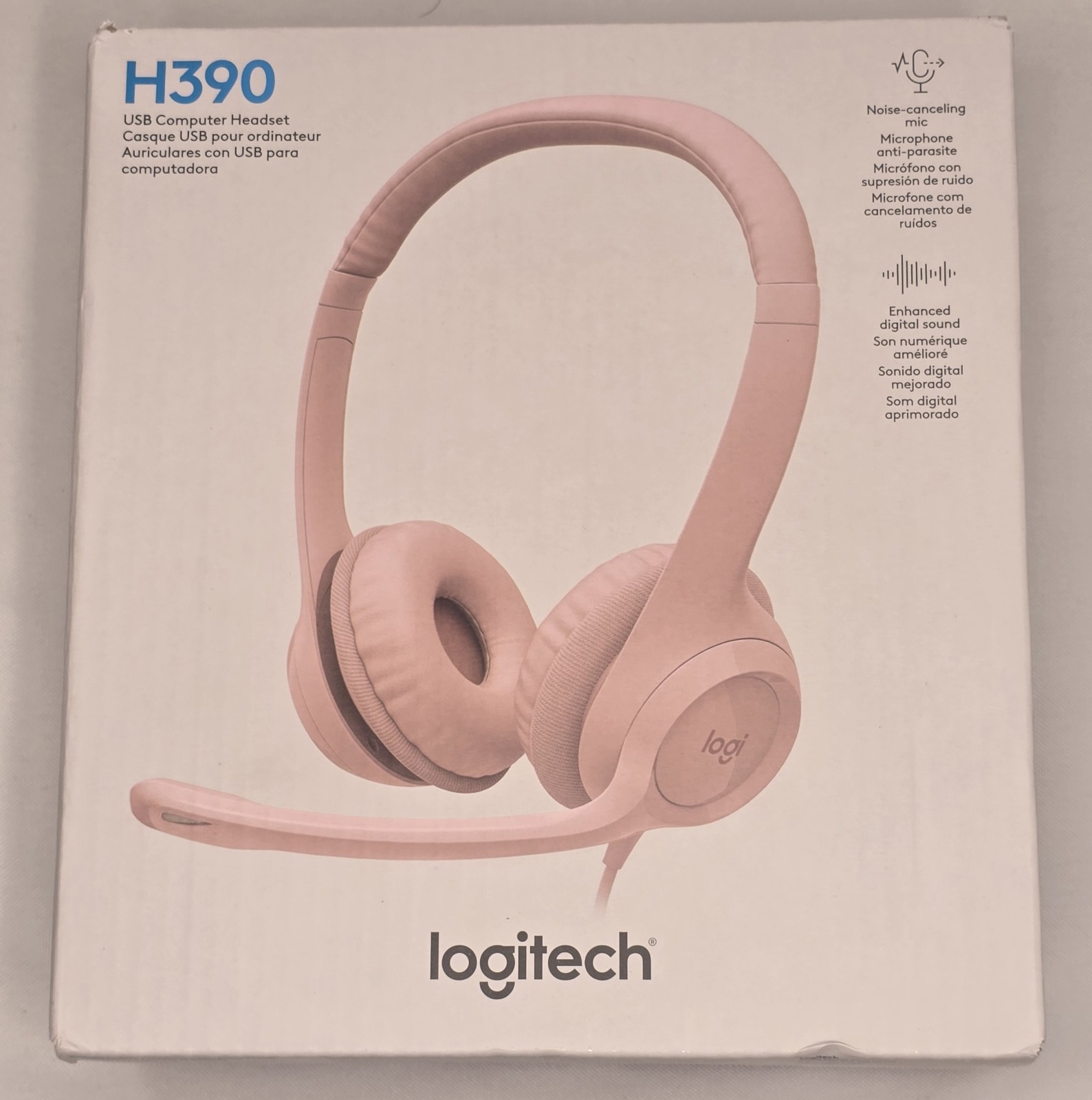 Logitech H390 Wired Headset for PC/Laptop, Stereo Headphones w/ Noise Cancelling