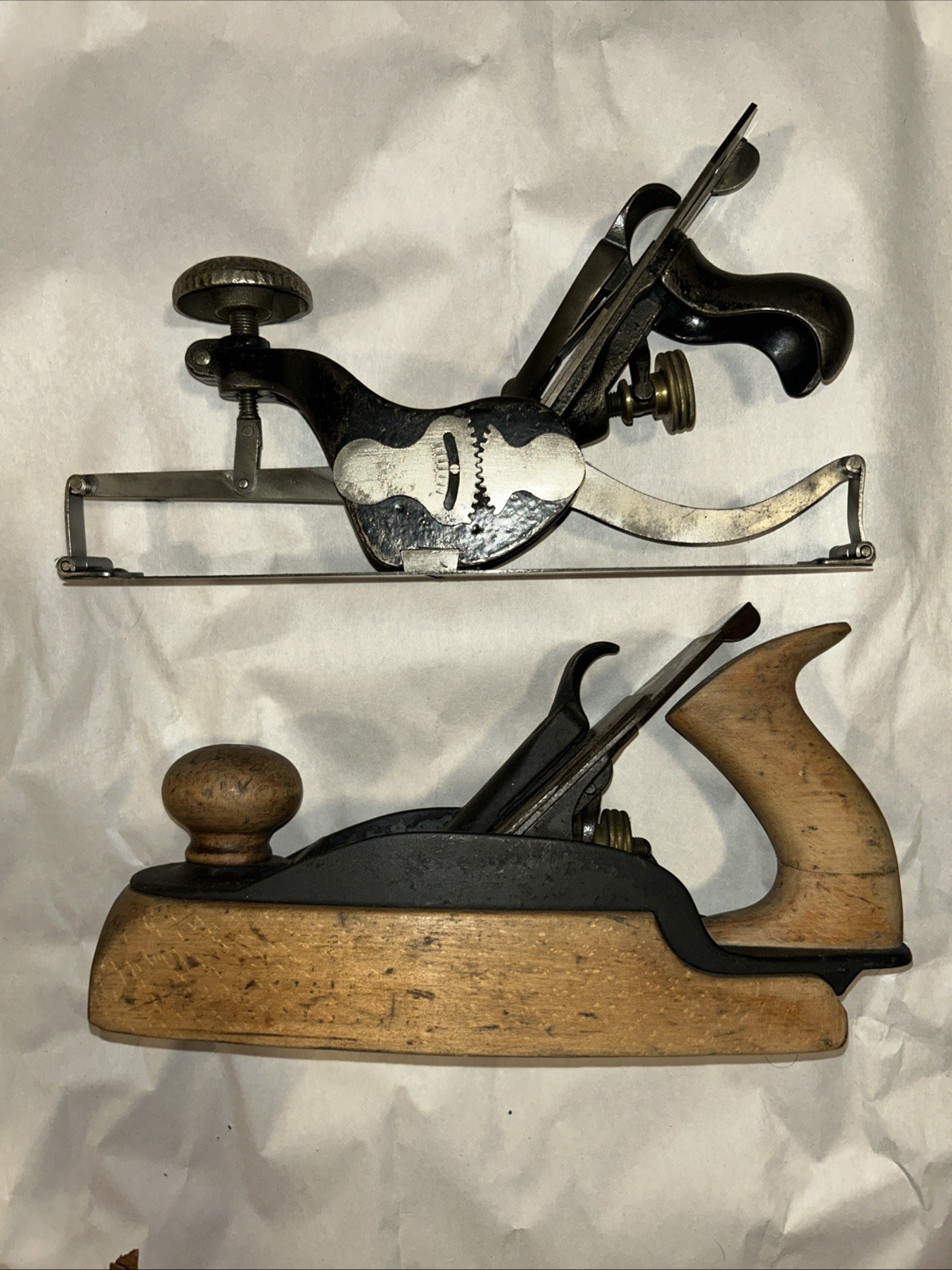2 Antique Stanley Planes (Transitional Smoothing #36 & Circular #113) Very Good