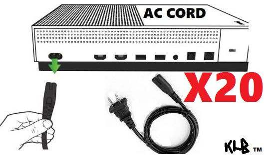 Lot of 20 Microsoft XBOX ONE S Go AC Power Adapter Cable Cords Plug-In 6 Feet