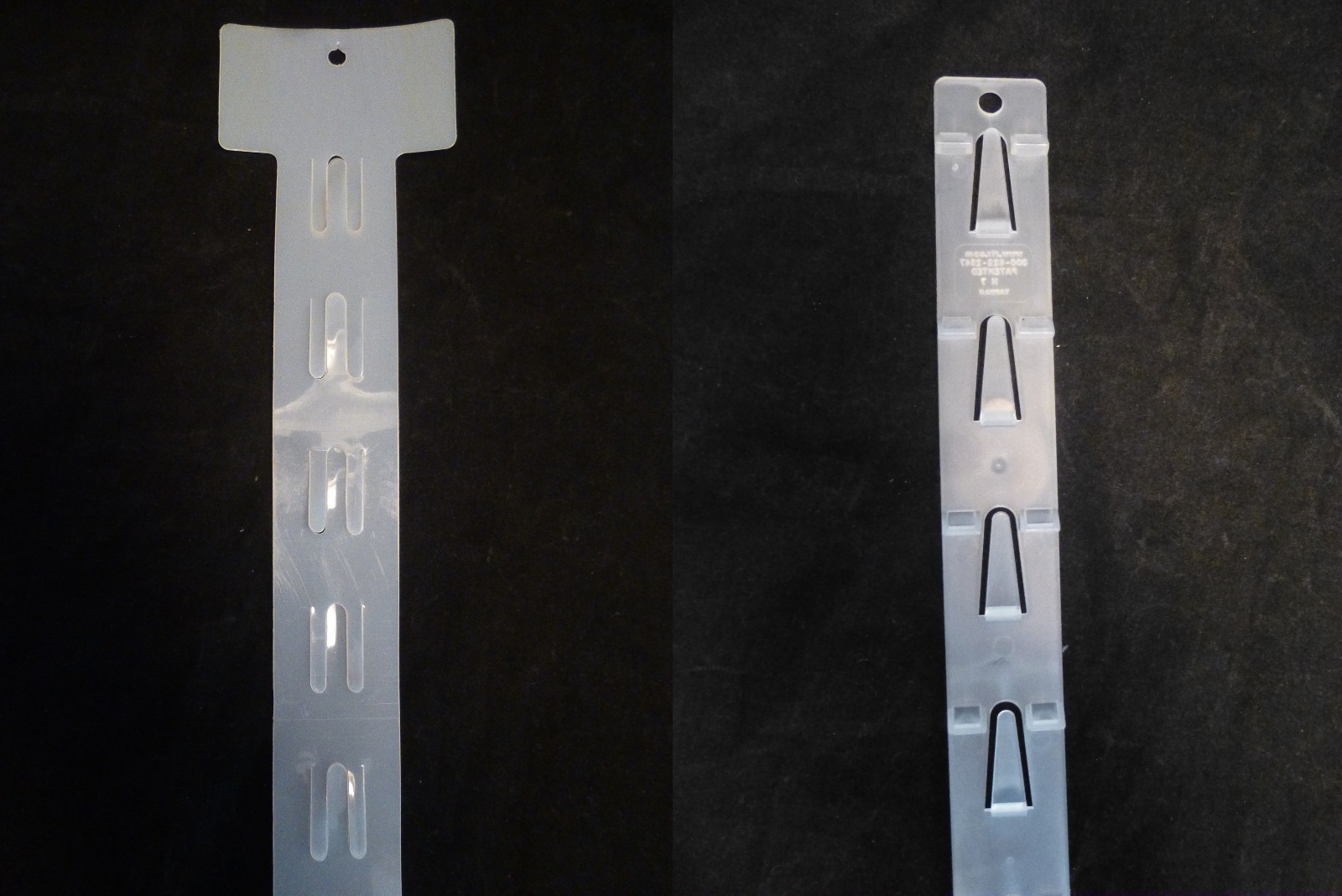 x12 Quick-er, x1 Quick Mount Hanging Merchandising Strips: 12 Stations per Strip