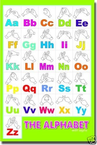 The Alphabet - Hand Signs Language Deaf - NEW Classroom School POSTER