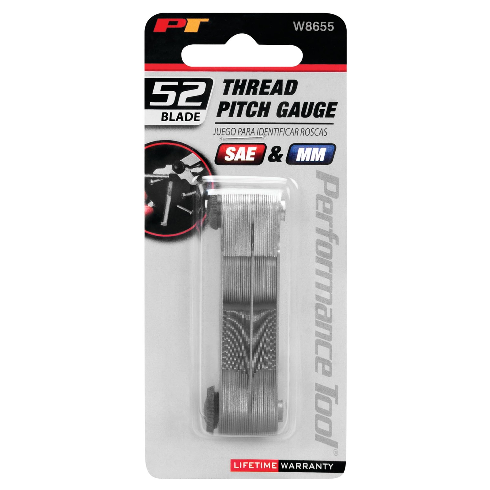 Performance Tool W8655 Combination Thread Pitch Gauge Set SAE & MM, Other