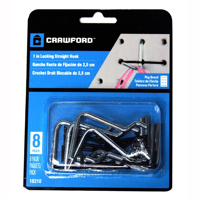Crawford 18210 Black/Silver Peg Hook for 1/8 and 1/4 in. Pegboard 4.5 L in.