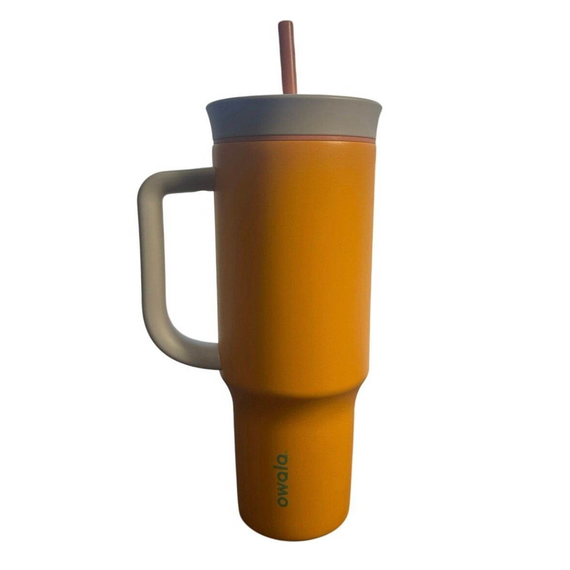Owala Tumbler 40oz Orange Yellow Travel Cup With Straw - Light Use, Small Scuffs