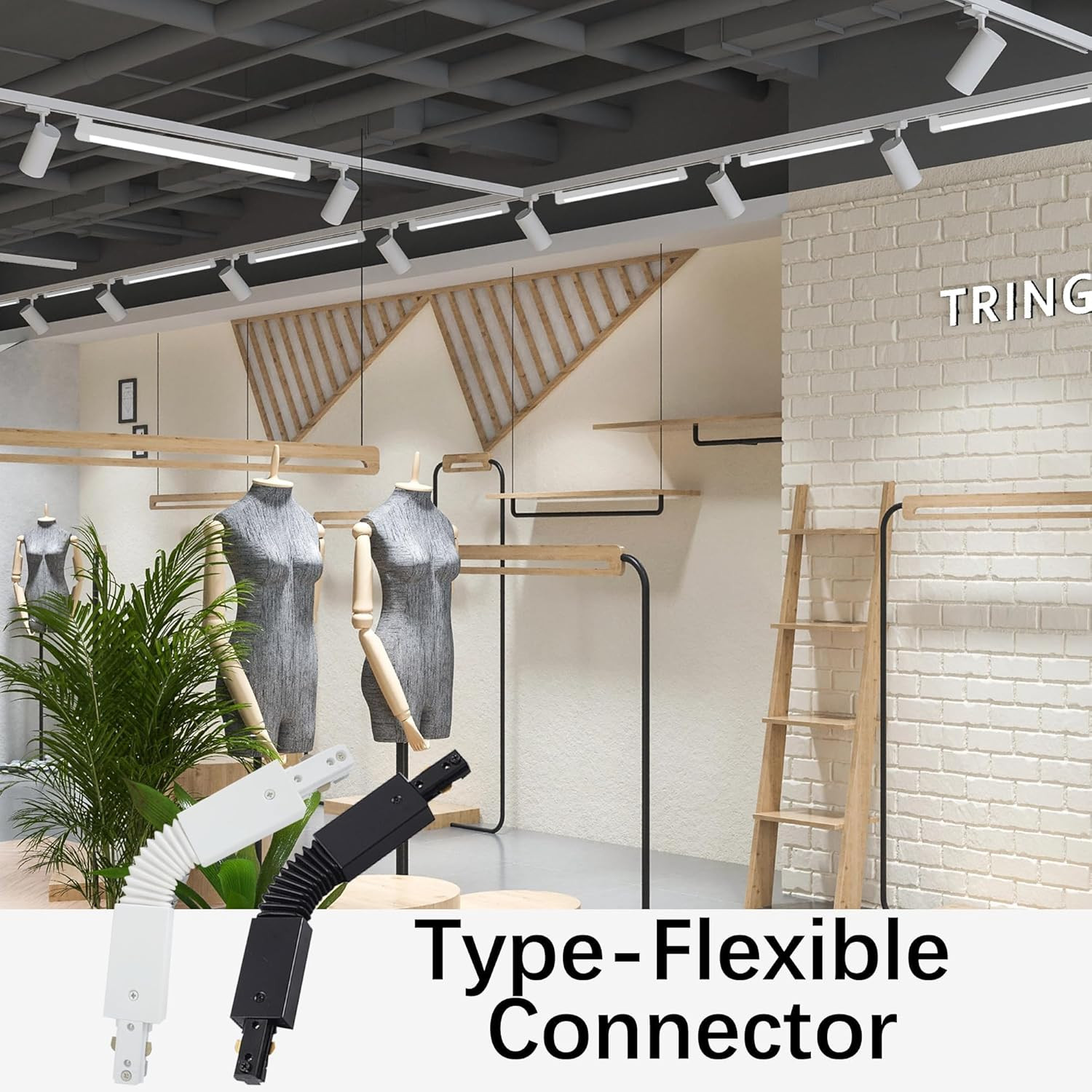 H Type Track Lighting Accessories, White Flexible Connector for Single Circuit 3