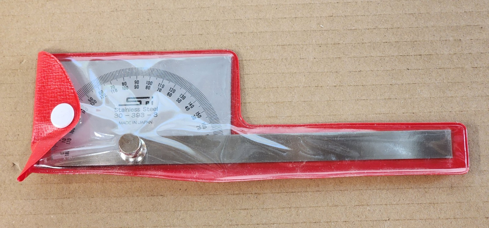 SPI 30-393-3 Rectangular Head Protractor - Made in Japan