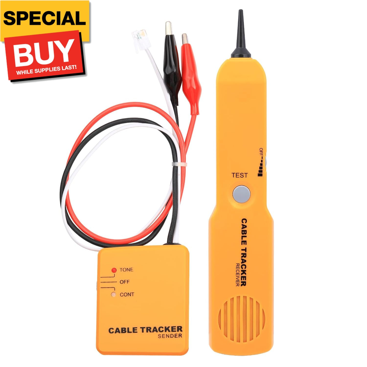 Yellow Cable Finder Tone Generator Probe Tracer Wire Tracker Cable Circuit Teste