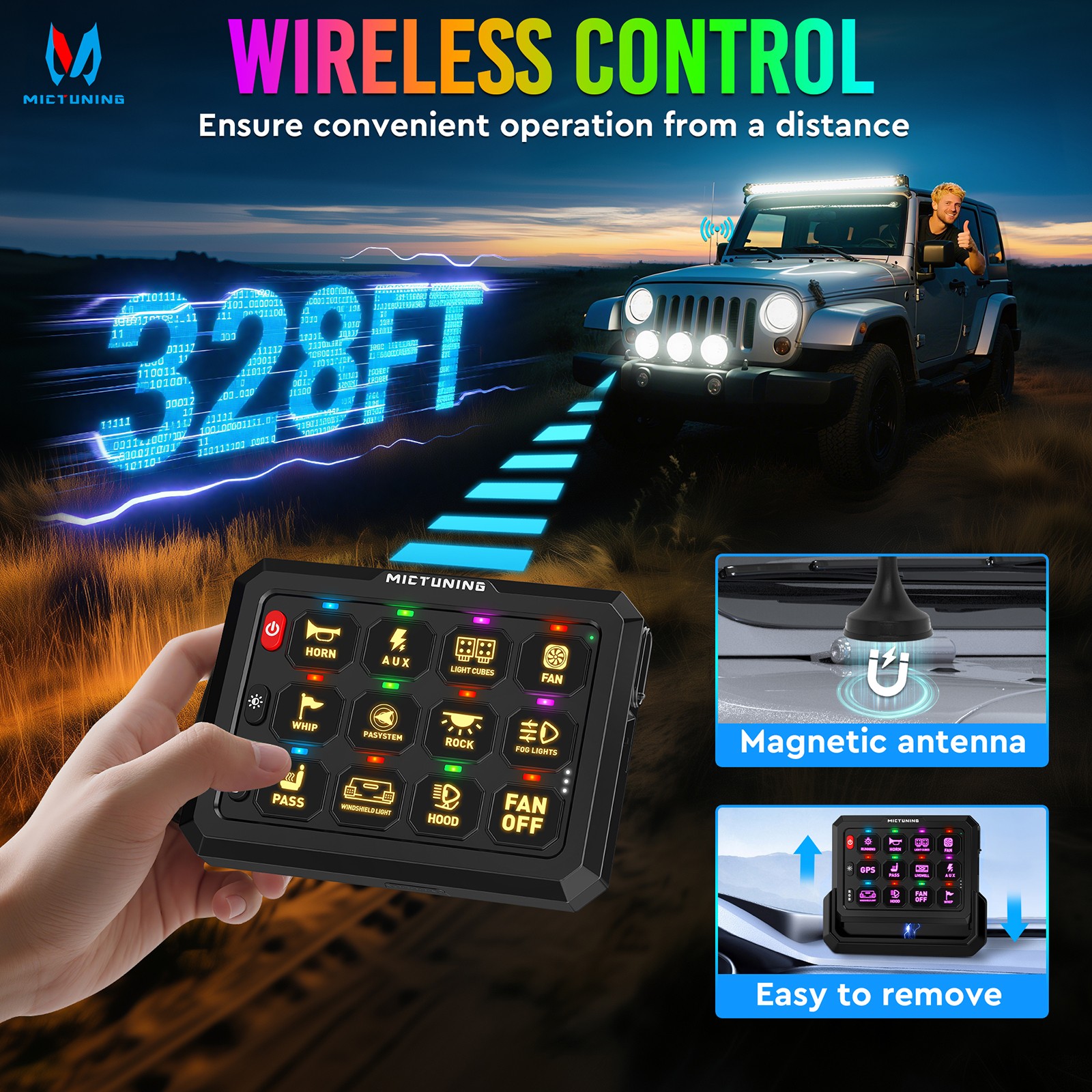 Wireless RGB Switch Panel LED Control Toggle Momentary Strobe Circuit Relay Box