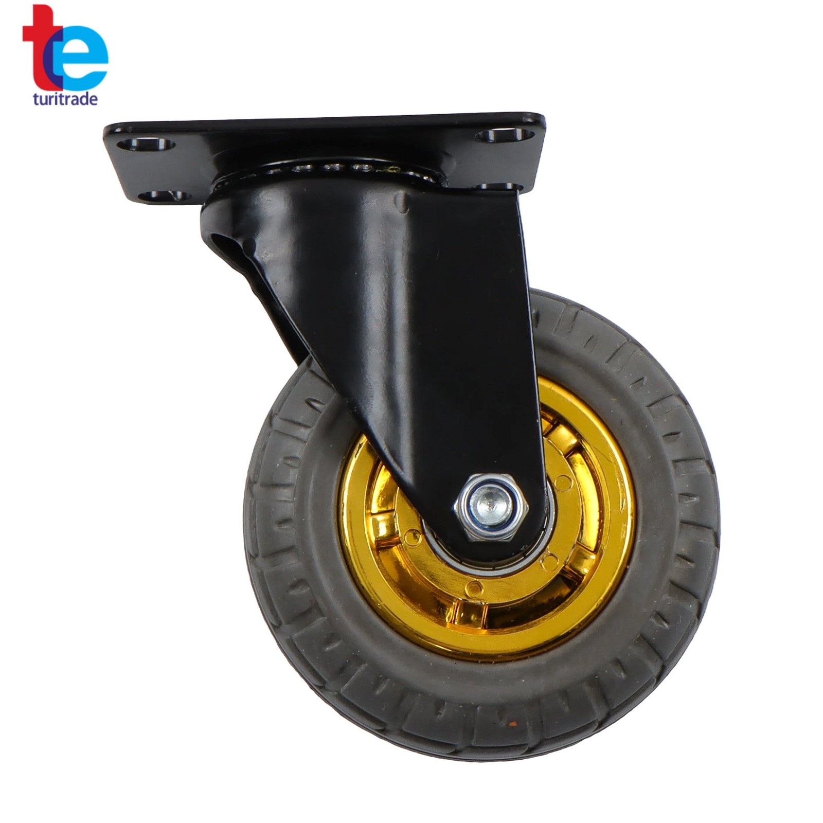 4 Pack Soft Rubber 4" Swivel Casters Wheels Universal Casters Grey Non-Marking